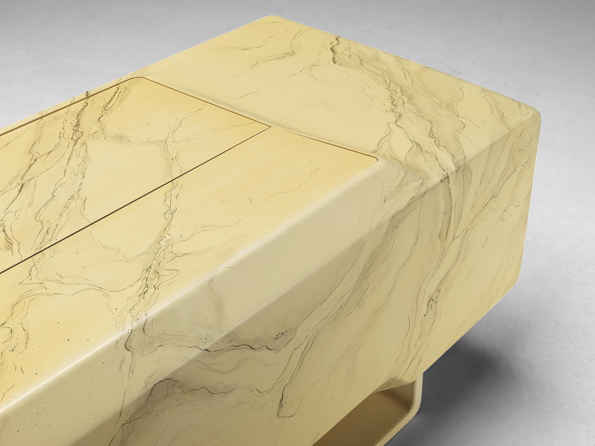 Ernest Igl für Wilhelm Werndl Schreibtisch aus Fiberglas in Marmoroptik im Angebot 2