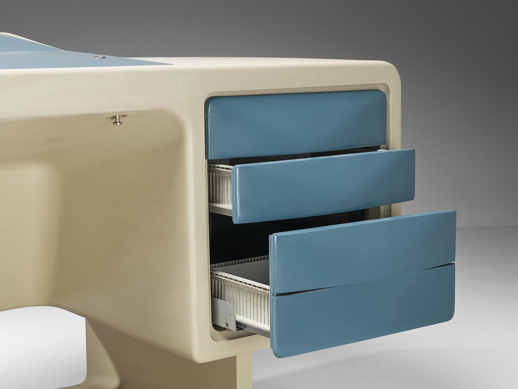 German Ernest Igl for Wilhelm Werndl Directors Writing Desk in Fiberglass