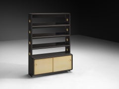 Ernest Igl pour Wilhelm Werndl Meuble à étagères en polyuréthane noir et beige