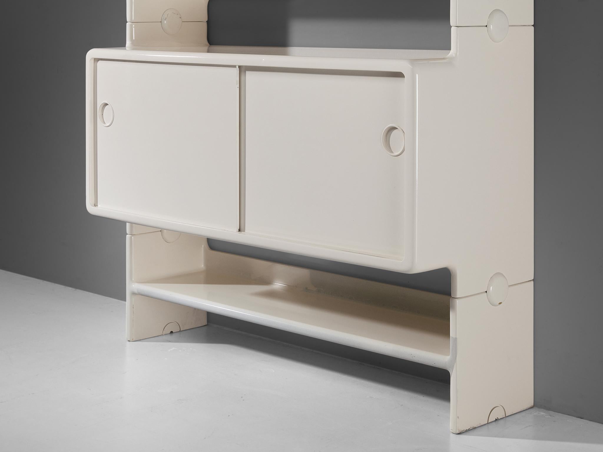 Late 20th Century Ernest Igl for Wilhelm Werndl Shelving Cabinet in Off-White Fiberglass  For Sale