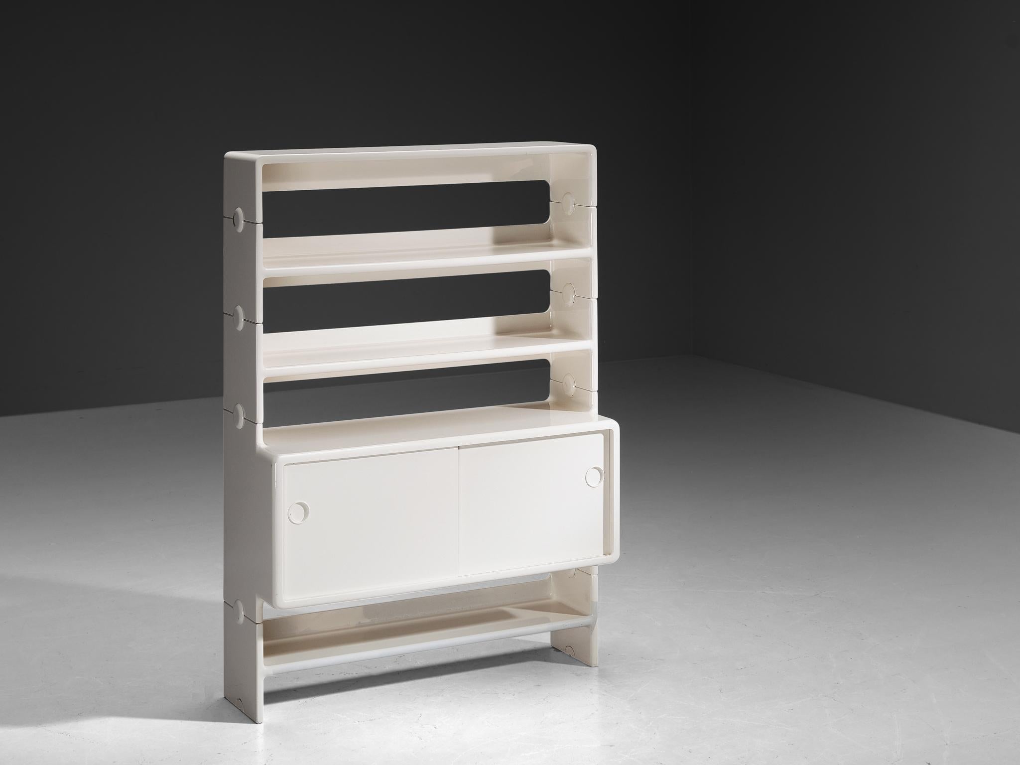 Ernest Igl for Wilhelm Werndl, shelving sideboard, polyurethane, Germany, 1970/71

Ernest Hofmann, also known by his artist name 'Igl', recently gained an international audience for his design work. An orange-colored version of a desk furnished the