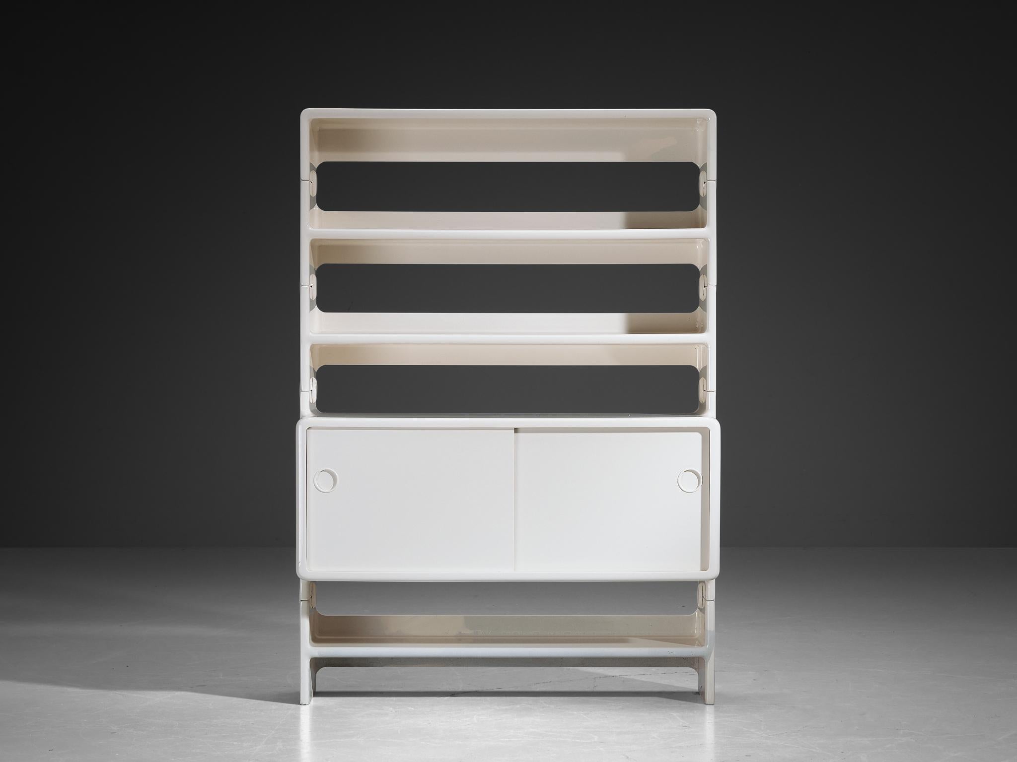 German Ernest Igl for Wilhelm Werndl Shelving Cabinet in Off-White Polyurethane For Sale