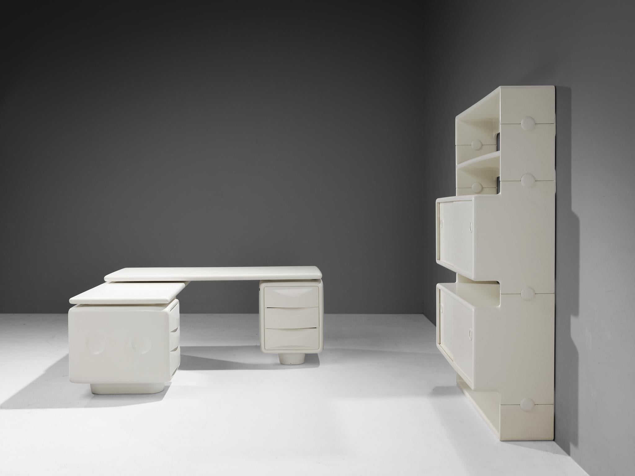 Ernest 'Igl' Hofmann Corner Desk in White Fiberglass 2