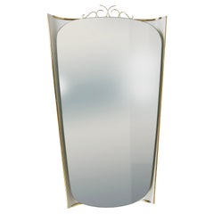 Espejo de pared Ernest Igl iluminado de mediados de siglo con corona de latón, de Hillebrand