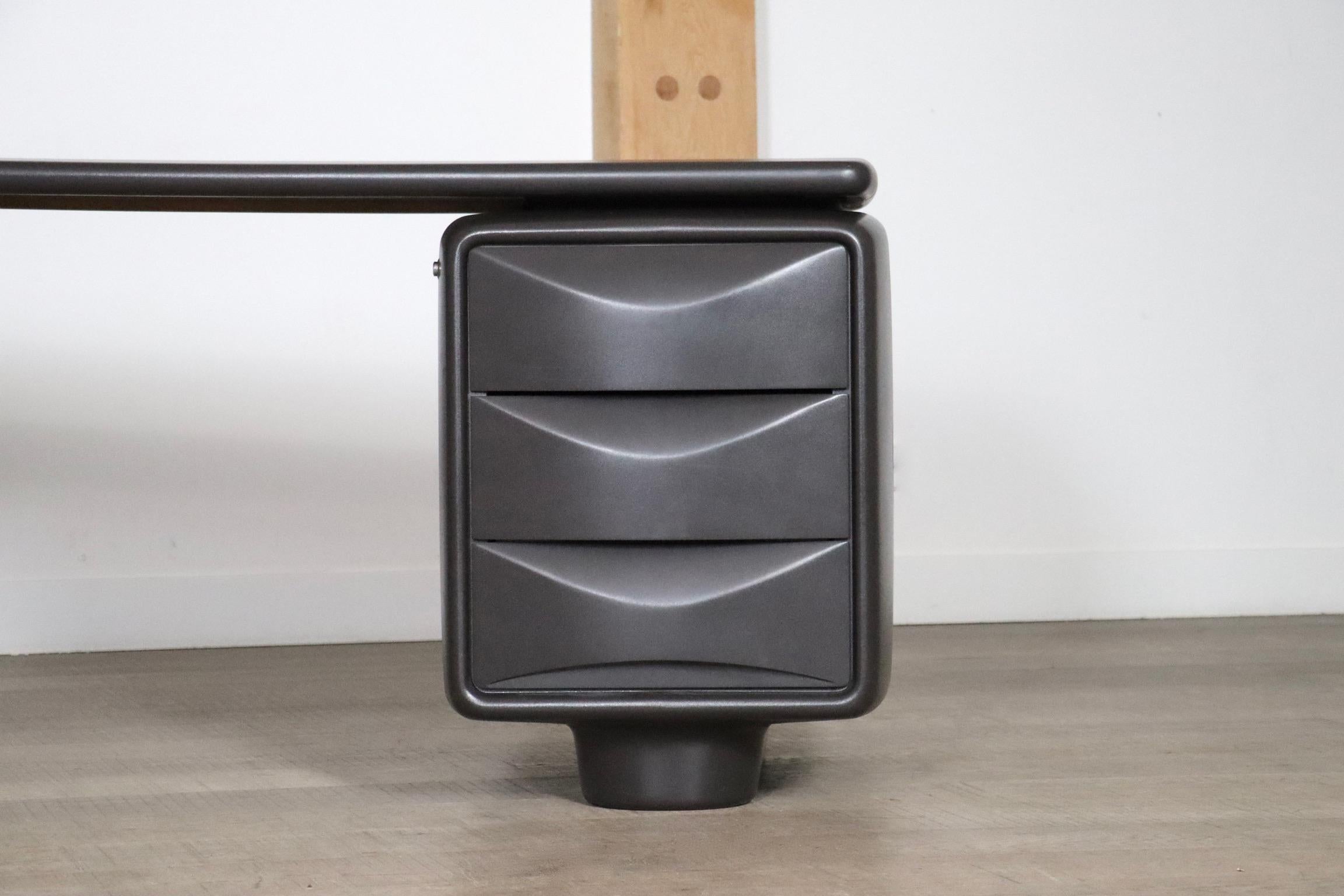 Ernest Igl Jet Corner Writing Desk For Wilhelm Werndl, 1970s In Good Condition In ABCOUDE, UT