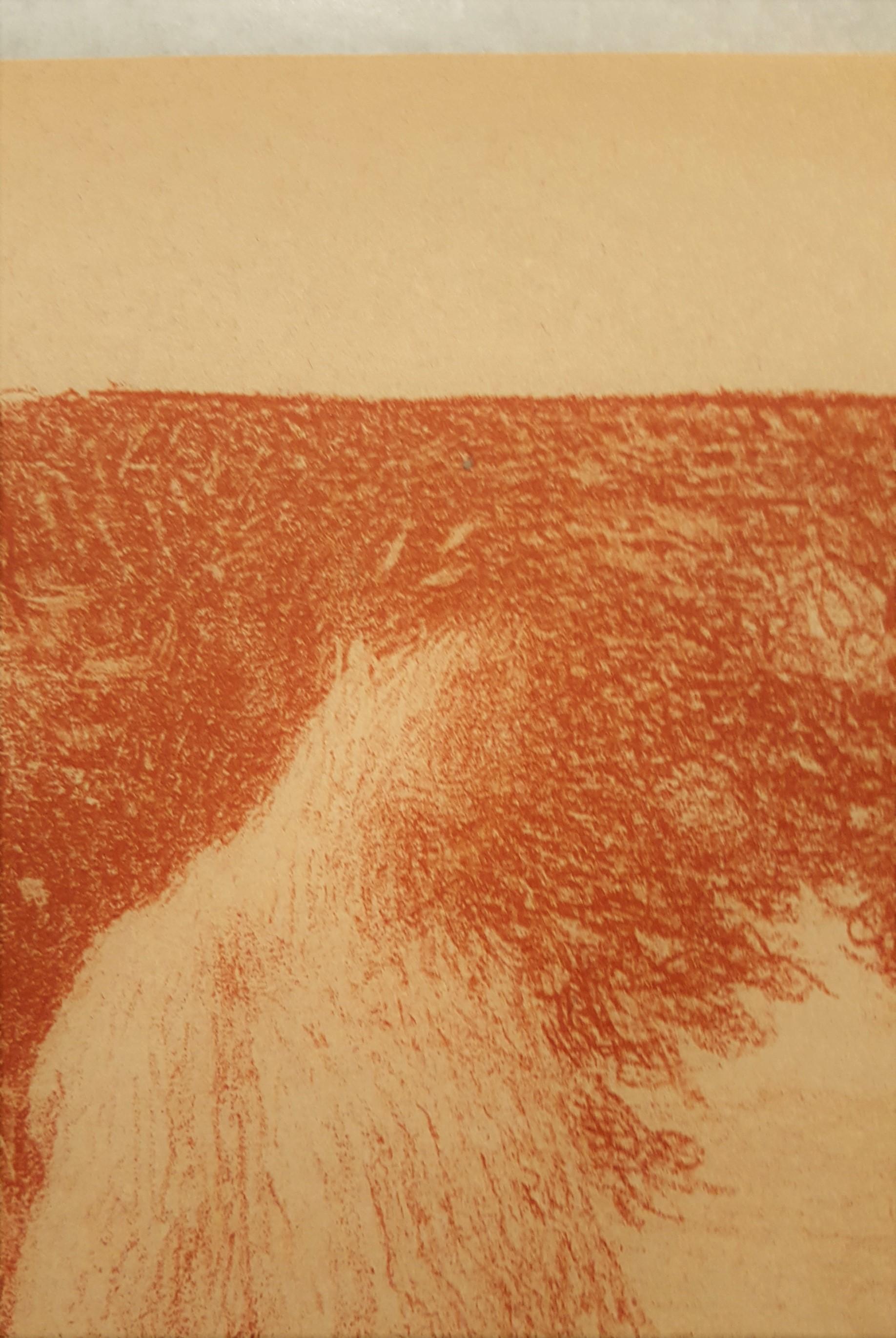 Sicile (Sicily) /// Lithographie impressionniste française Modern Figurative Lady Art en vente 2