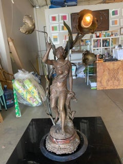 Ernest-Justin Ferrand Female "Coup de Soleil" Zamac Sculpture Table Lamp
