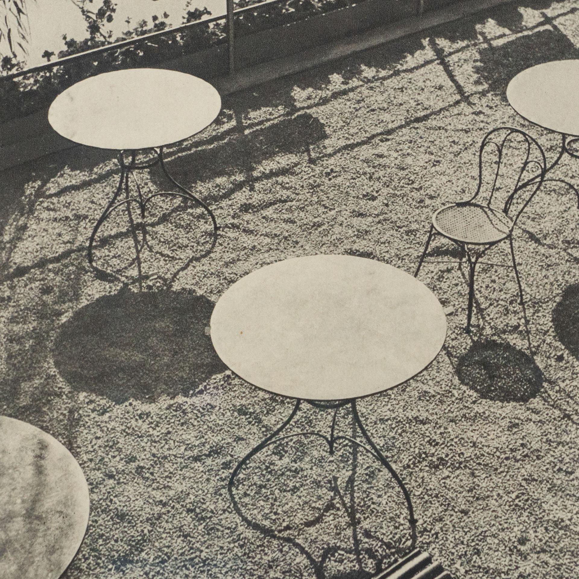 Glass Ernest Koehli 'Picnic Tables' Vintage Photo Gravure, circa 1947 For Sale