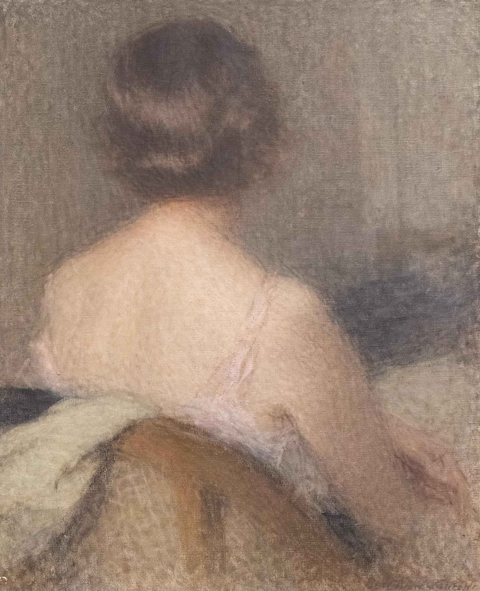 Donne viste da dietro - Portrait Painting Grigio di Ernest Laurent
