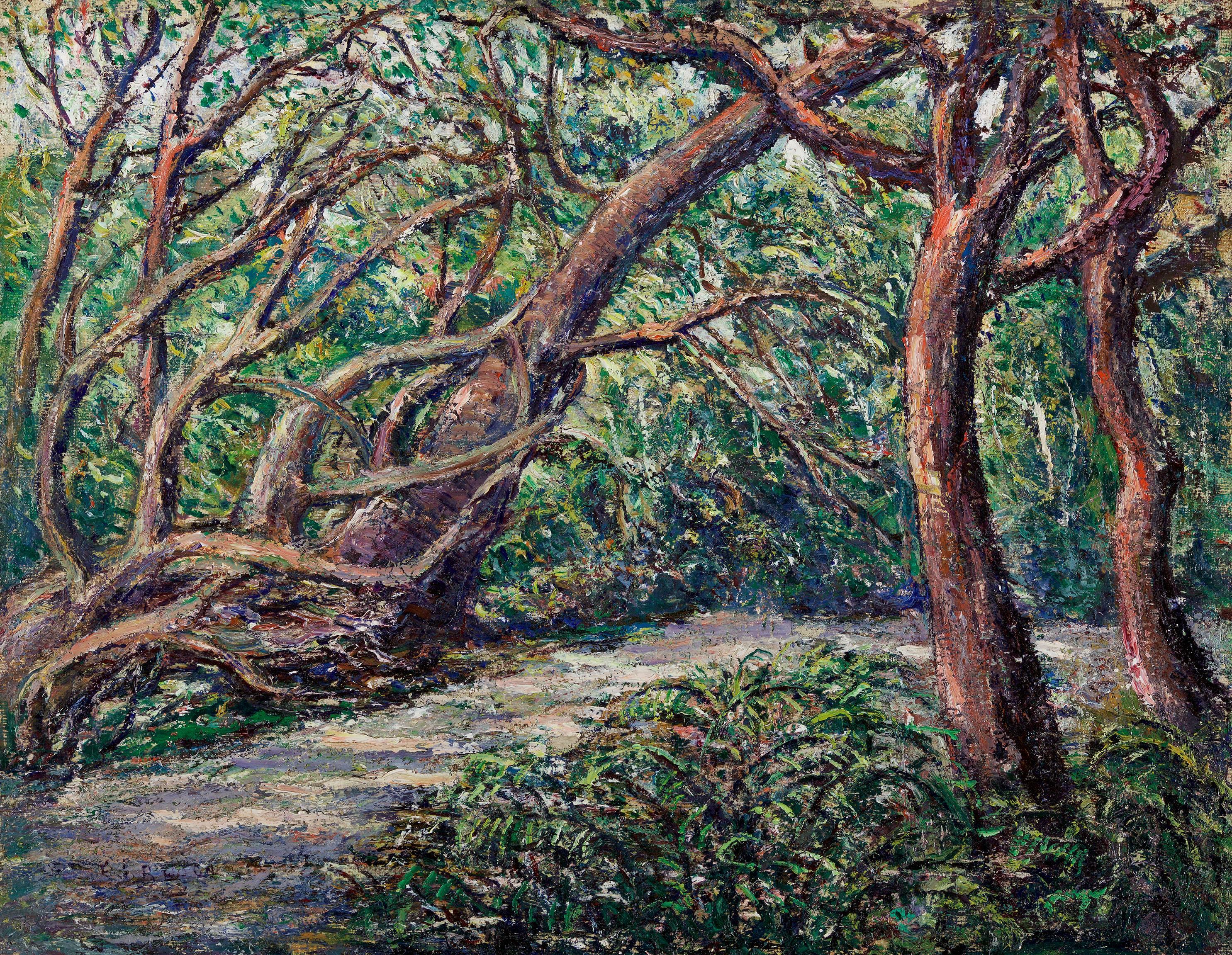 Ernest Lawson Landscape Painting - Path through the Woods, Florida