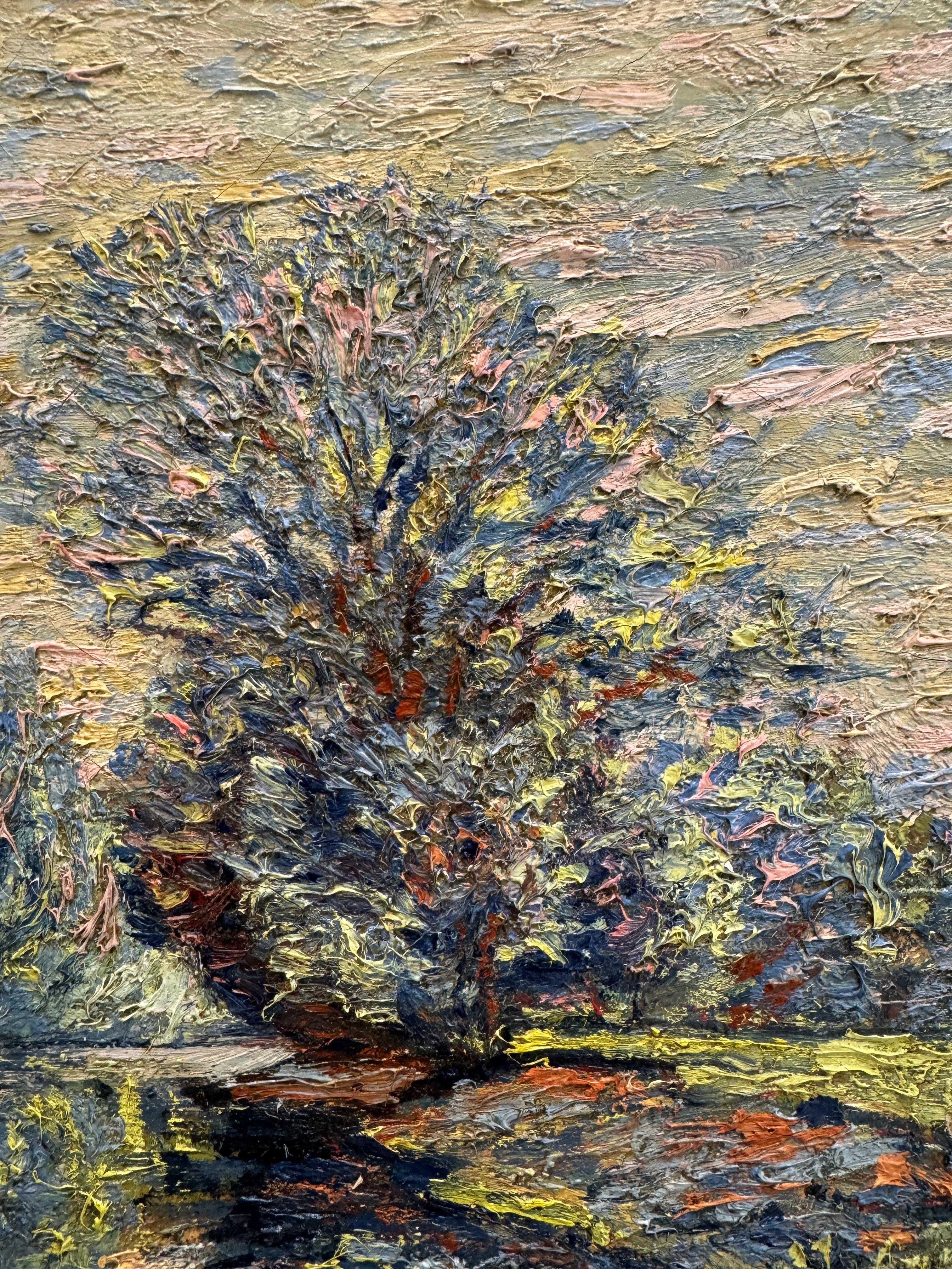 Bronx River Reflections - Impressionist Painting by Ernest Lawson