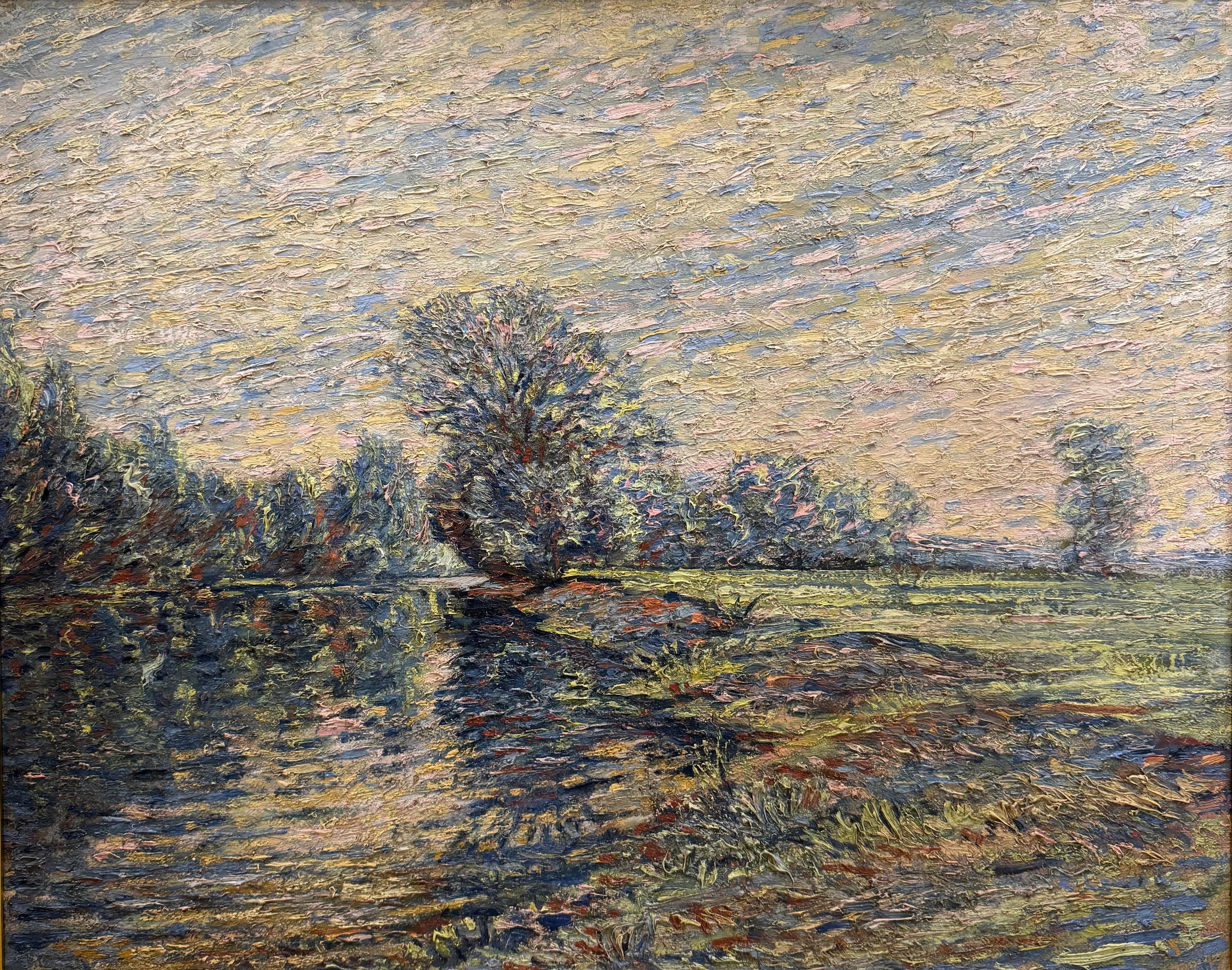 Ernest Lawson Landscape Painting - Bronx River Reflections