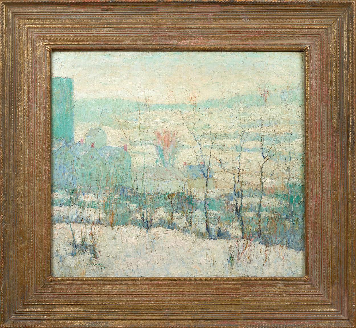 New York Farm in Winter, 1913 - Painting by Ernest Lawson