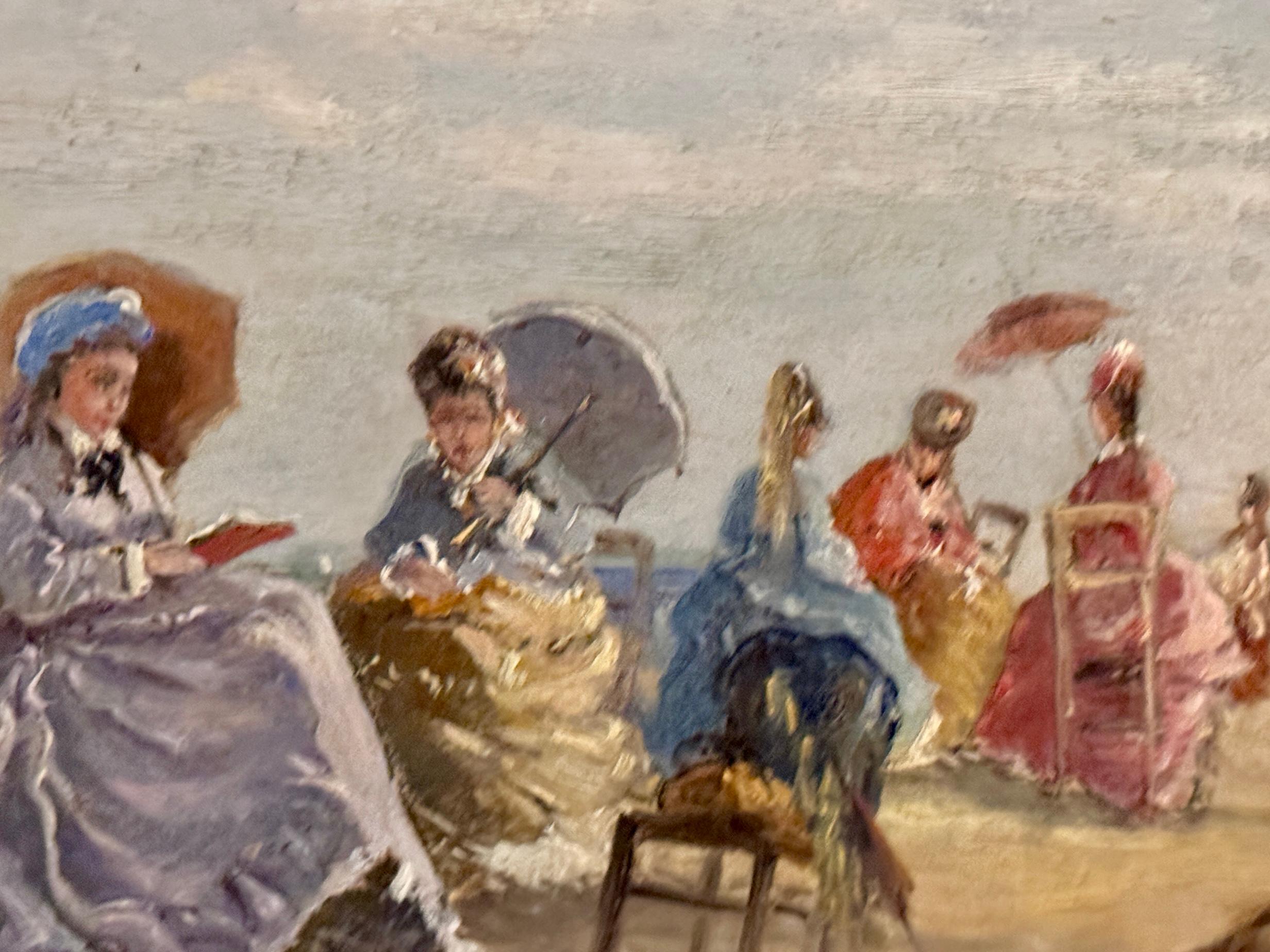 19th C French figures on a Summer beach, with Children building sand castles im Angebot 2