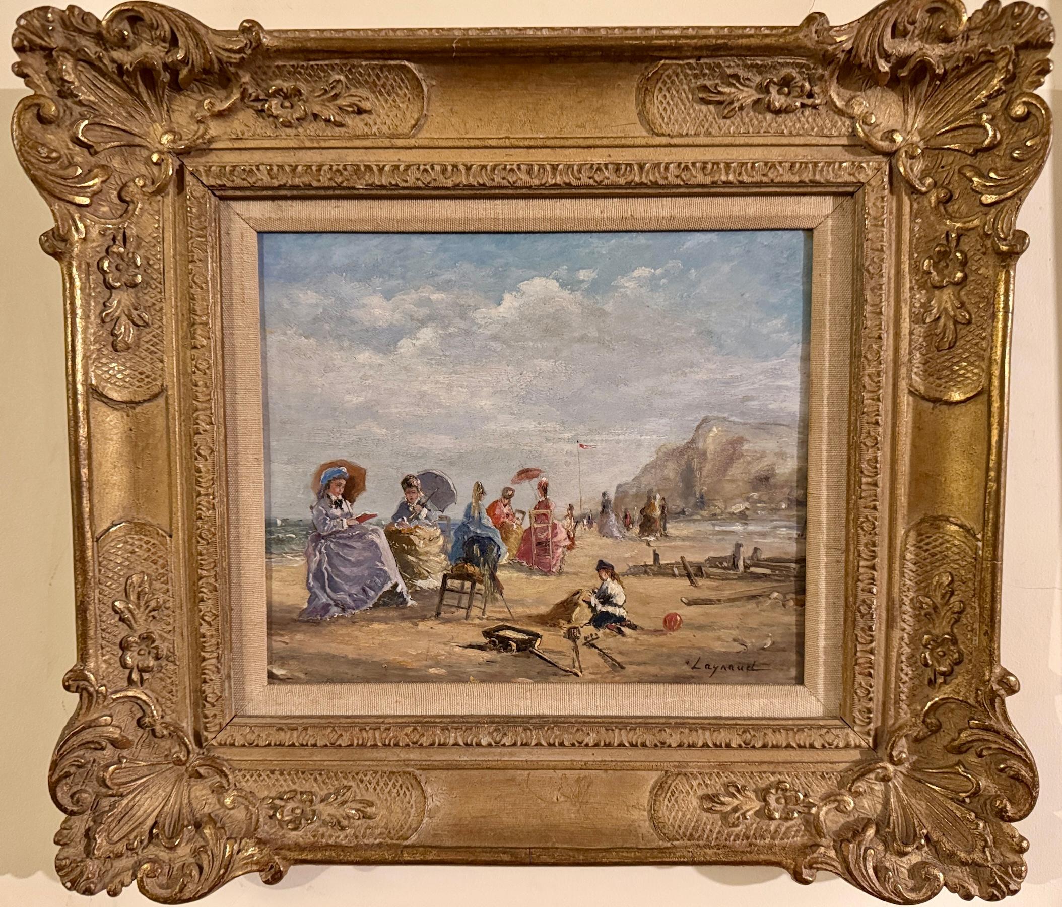 19th C French figures on a Summer beach, with Children building sand castles im Angebot 4