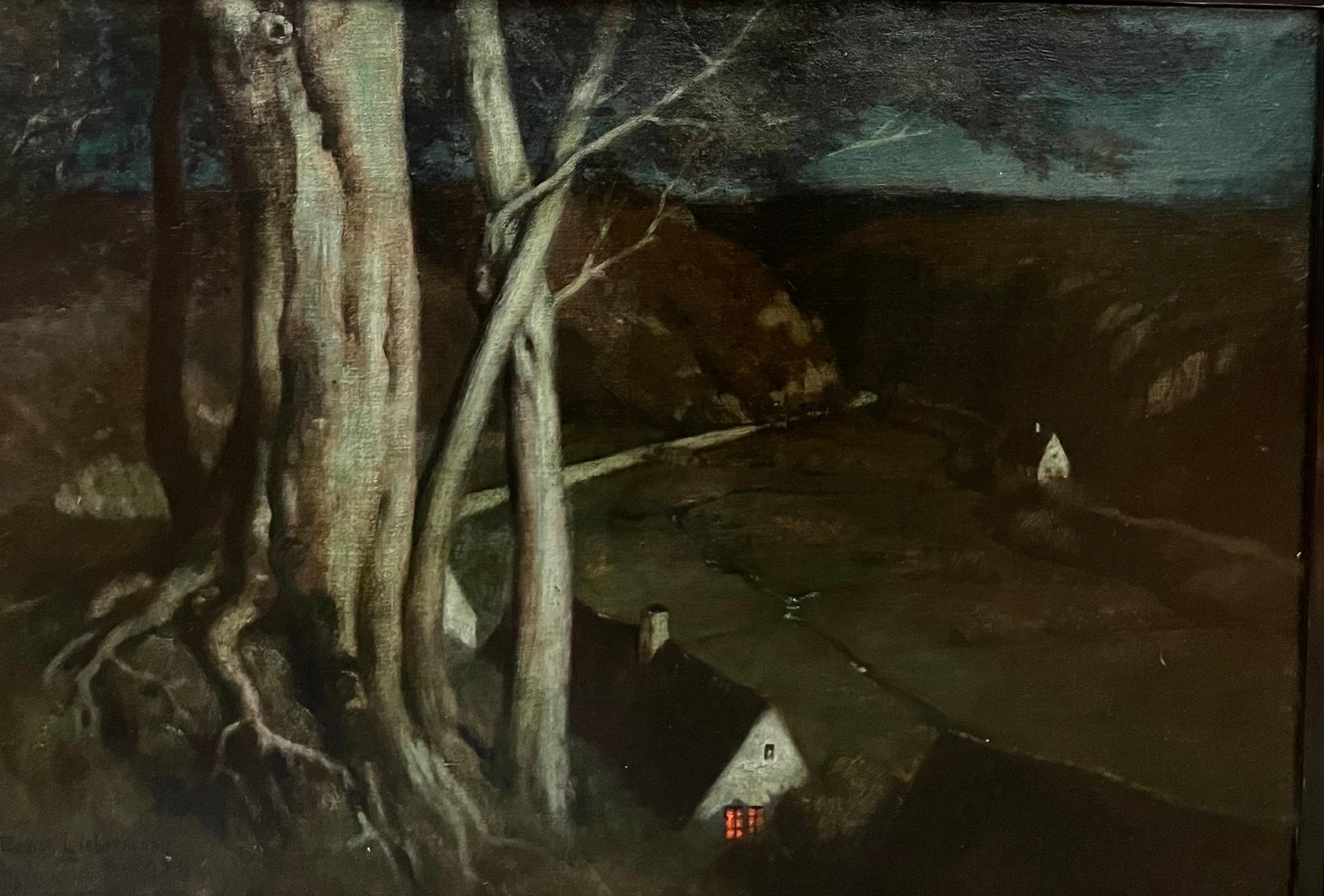„Notte“ Olio 48 x 33, Olio  1899  – Painting von Ernest Liebermann