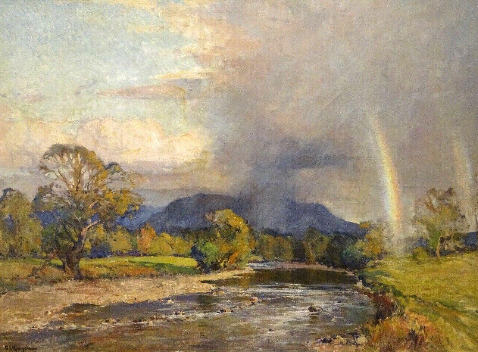 Ernest Llewellyn HAMPSHIRE Landscape Painting - English River Landscape, early 20th Century 