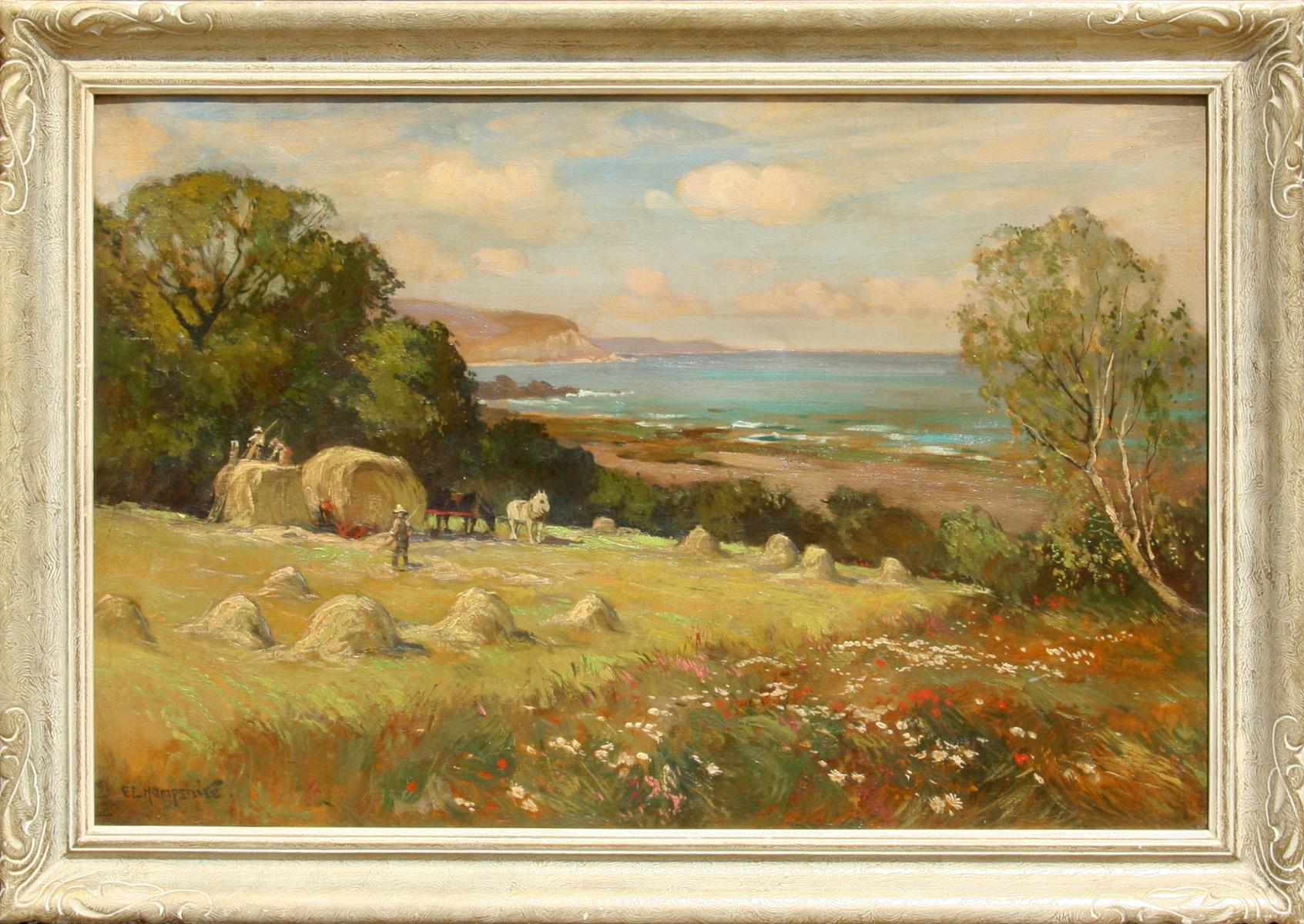 Ernest Llewellyn HAMPSHIRE Landscape Painting - Harvest Time
