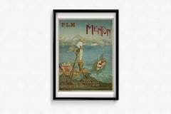 1905 original poster by Lessieux for P.L.M. travel to Menton