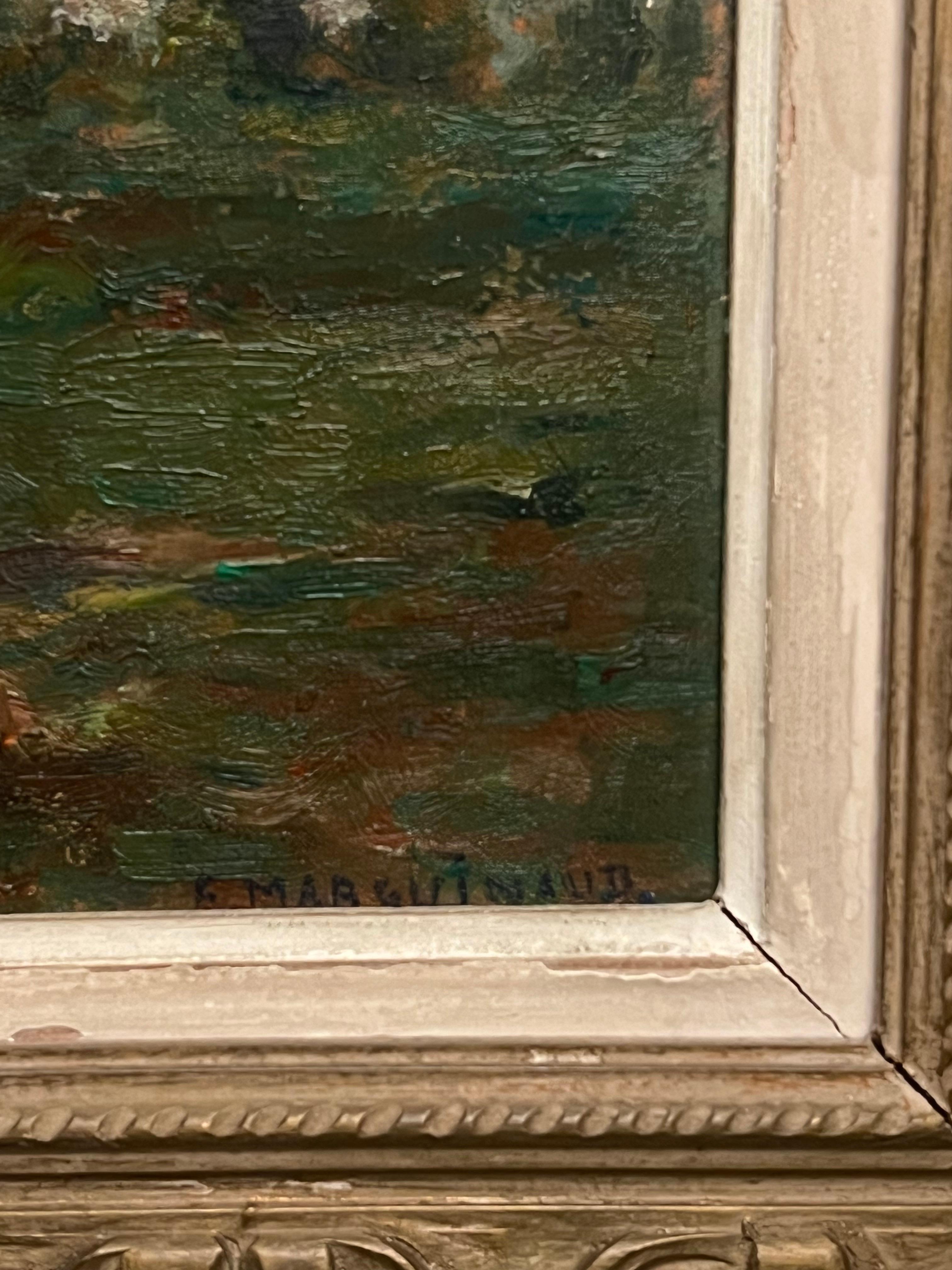 Il campo di papaveri
di Ernest Marguinaud (Francia, prima metà del XX secolo)
olio su tavola firmato, incorniciato
incorniciato: 15 x 19 pollici
tavola: 9,5 x 13 pollici
Provenienza: collezione privata, Francia
Condit: ottime condizioni (la cornice