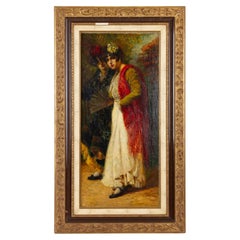 Antique Ernest Marneffe (1866-1920) Large Belgian Impressionist Oil Painting 