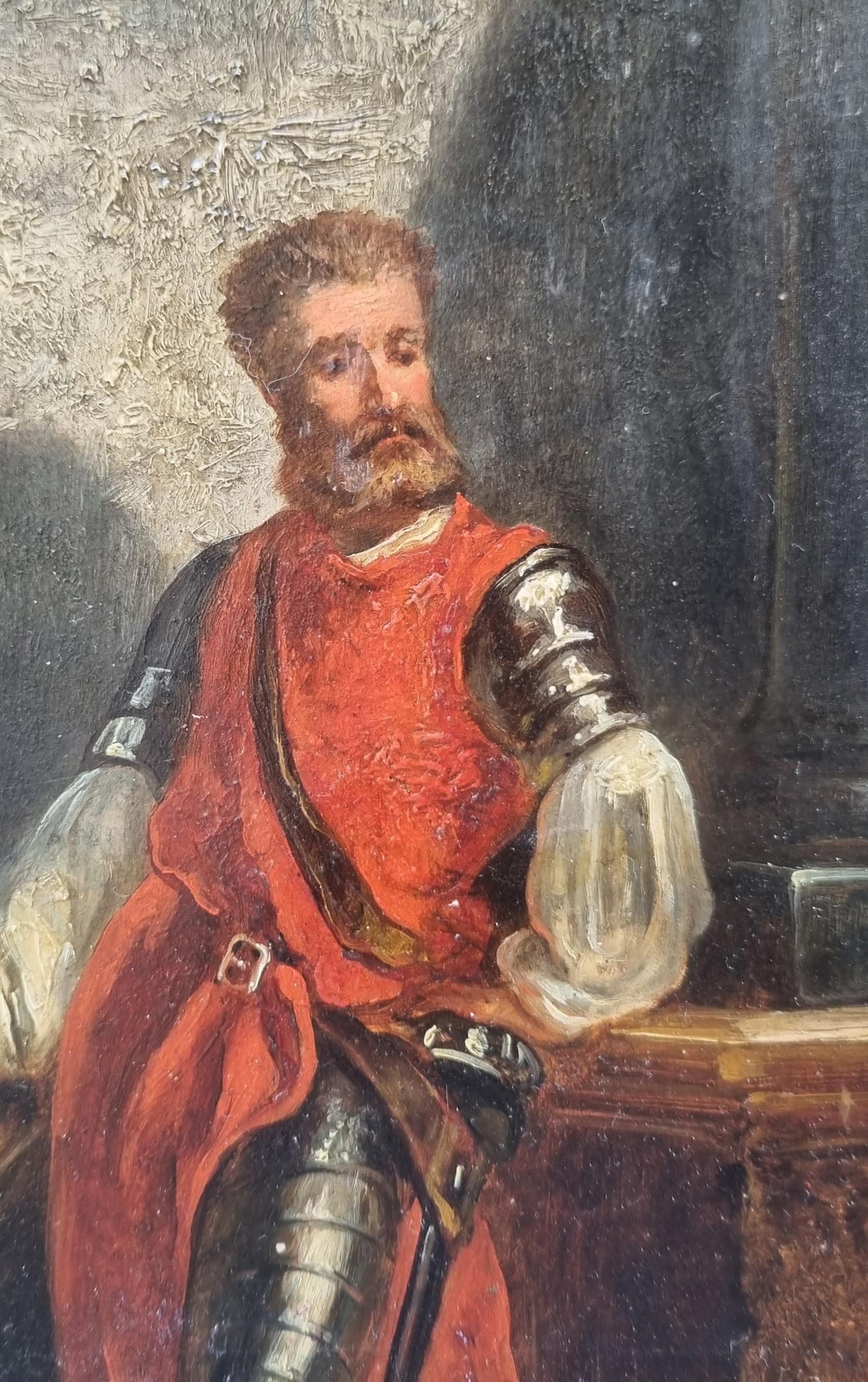 Französische Schule des 19. Jahrhunderts
Ernest MESSONIER (Kreis der)
Porträt eines Soldaten in Rüstung
27,5 x 17,5 cm (31 x 21 cm mit dem Rahmen)
Schöner Rahmen aus Pechkieferholz
Guter Zustand