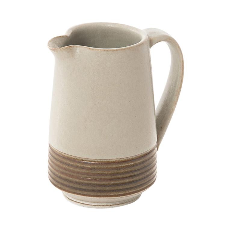 Ernest Miller Ceramic Pitcher, Pale Grey For Sale