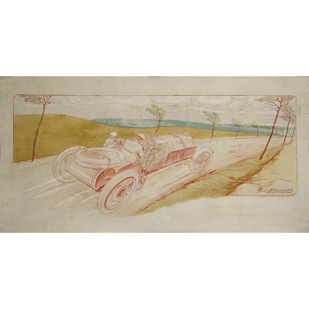 Cartel original de Ernest Montaut de 1913 - Grand prix de l
A.C.F. Nazzaro - Fiat