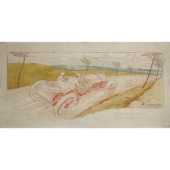 1913 original poster by Ernest Montaut - Grand prix de l
A.C.F. Nazzaro - Fiat