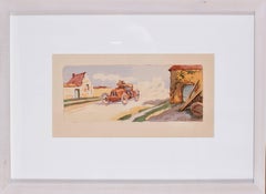 A rare and original turn of the 20th C lithograph of classic racing cars