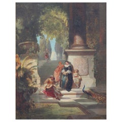 Ernest Ochme « 19th Century » « Musician on a Terrace », signé Ernest Ochme