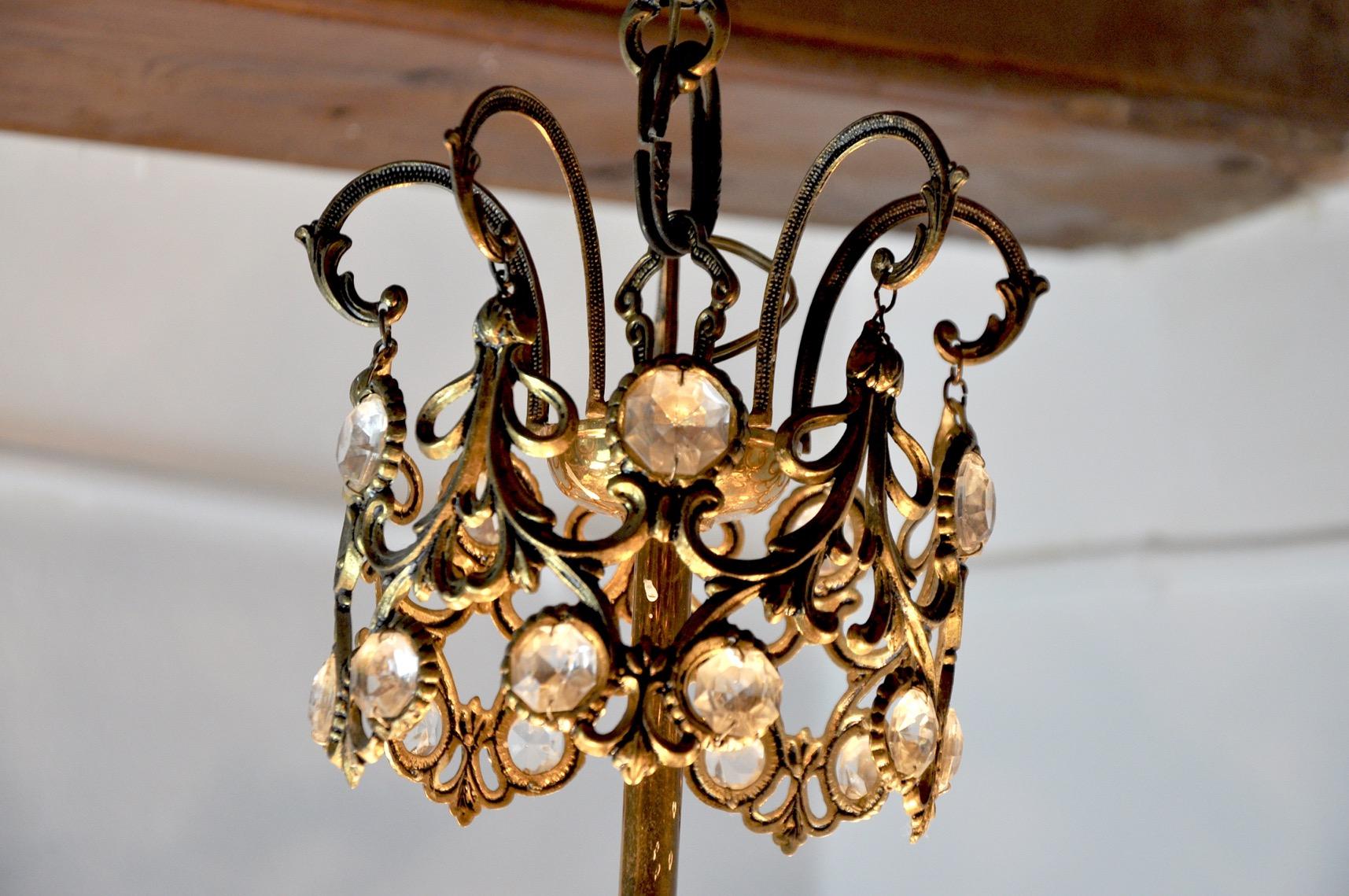 Crystal Ernest Palm Chandelier for Palwa, 1960s, Spain For Sale