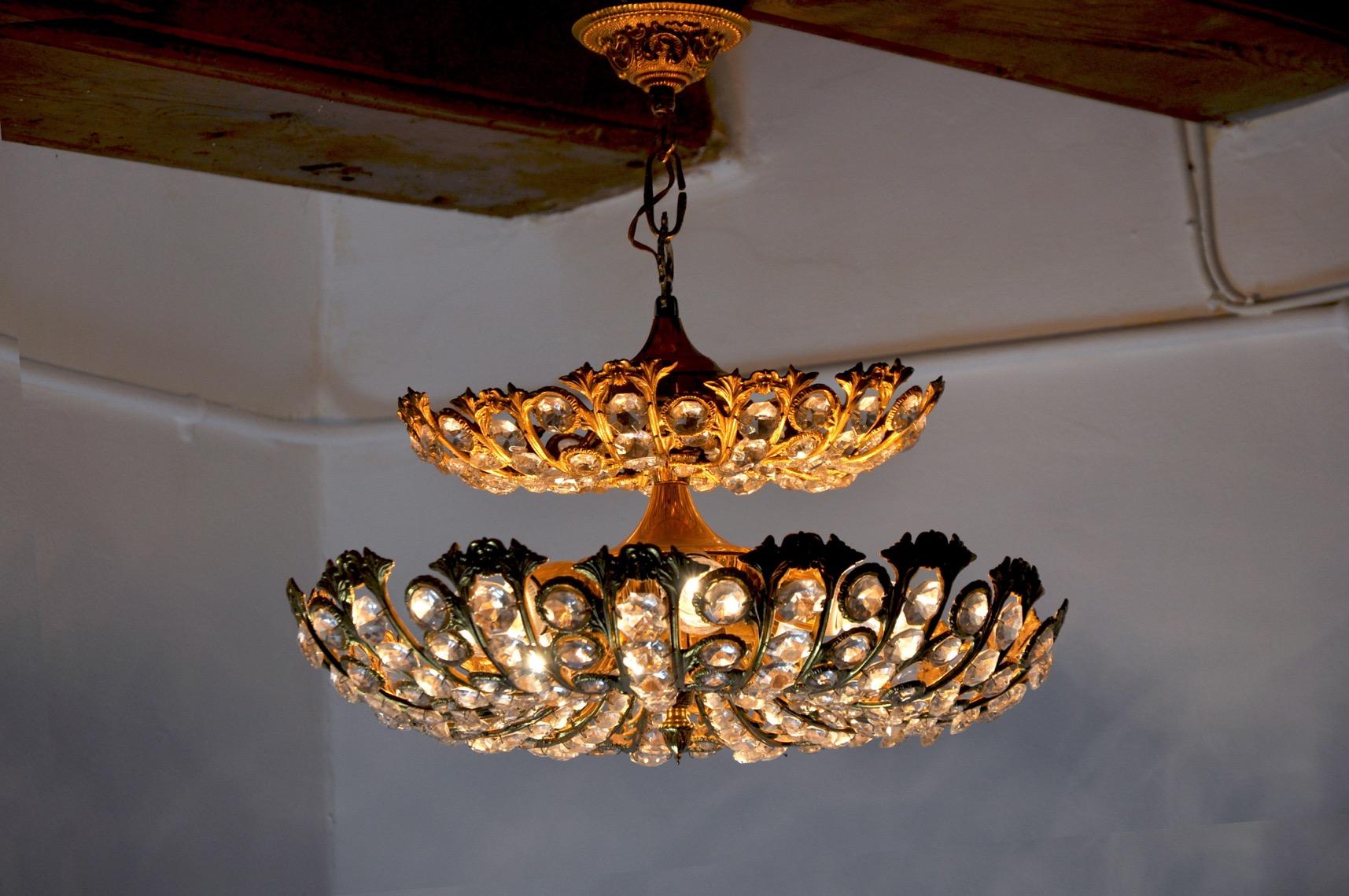 Ernest Palm Chandelier for Palwa, 1960s, Spain For Sale 1