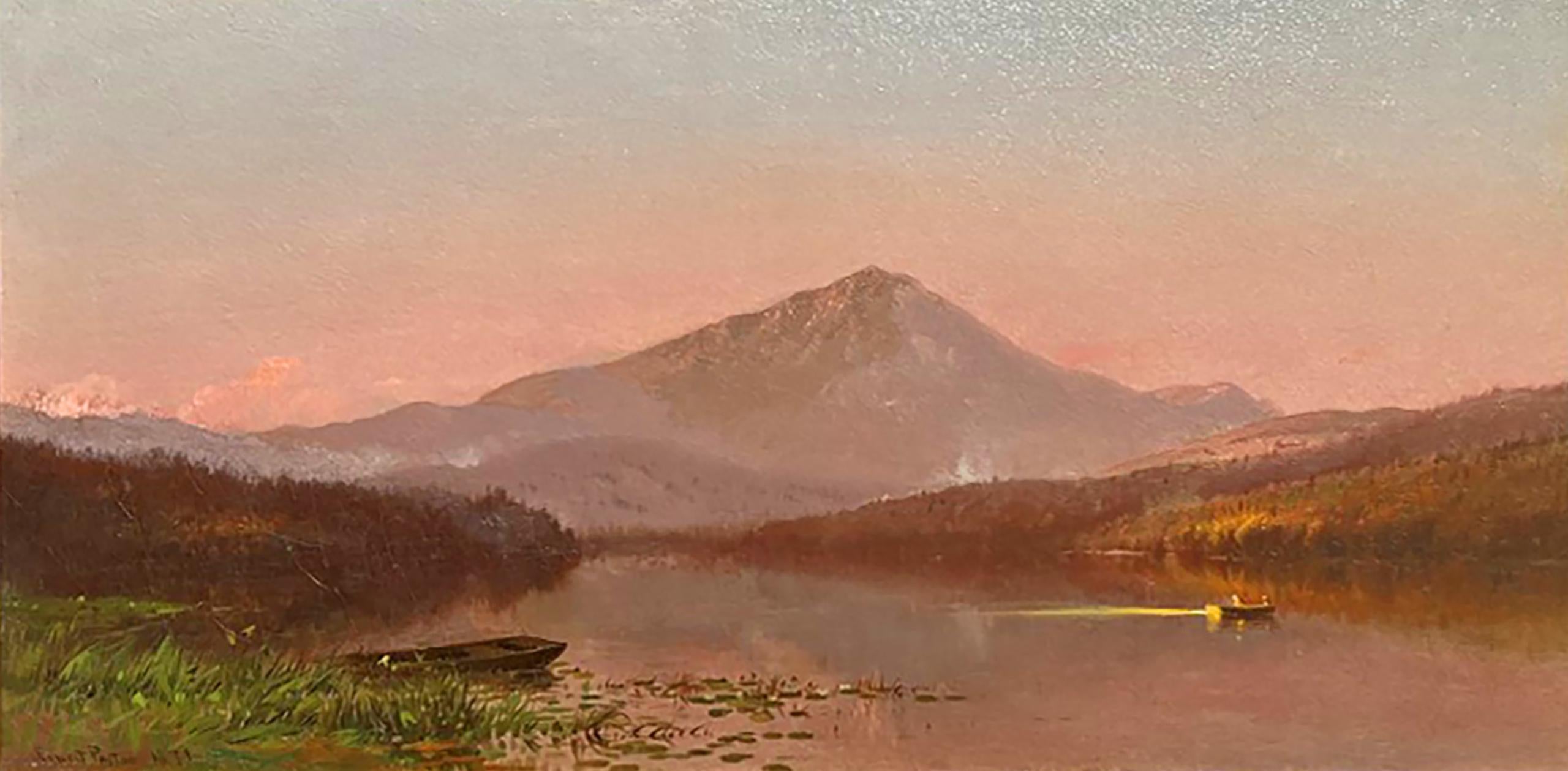 Anglers d'un lac des Adirondacks par Ernest Parton (américain, 1845-1933) en vente 1