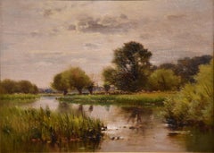 Oil Painting by Ernest Parton "On the Ouse, Bedfordshire"