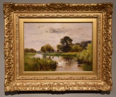 Oil Painting by Ernest Parton "On the Ouse, Bedfordshire"