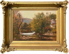 Pesca alla trota, 1871 dell'artista della Hudson River School Ernest Parton (1845-1933)