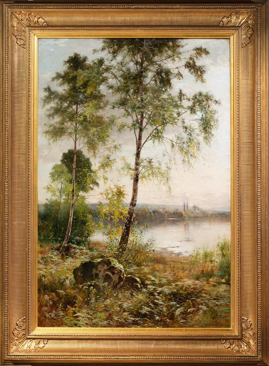 View by a Lake - Painting by Ernest Parton