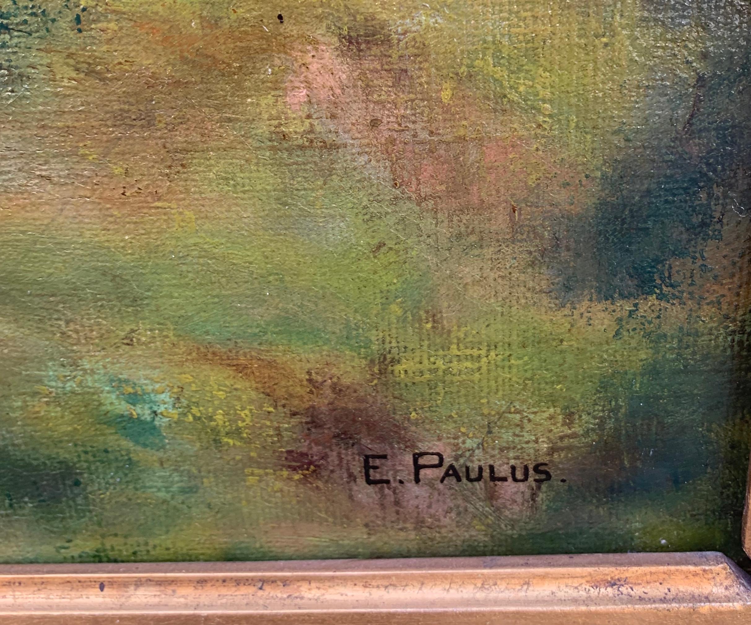 The Gleaner Oil On Canvas Signed Ernest Paulus Circa 1900 2