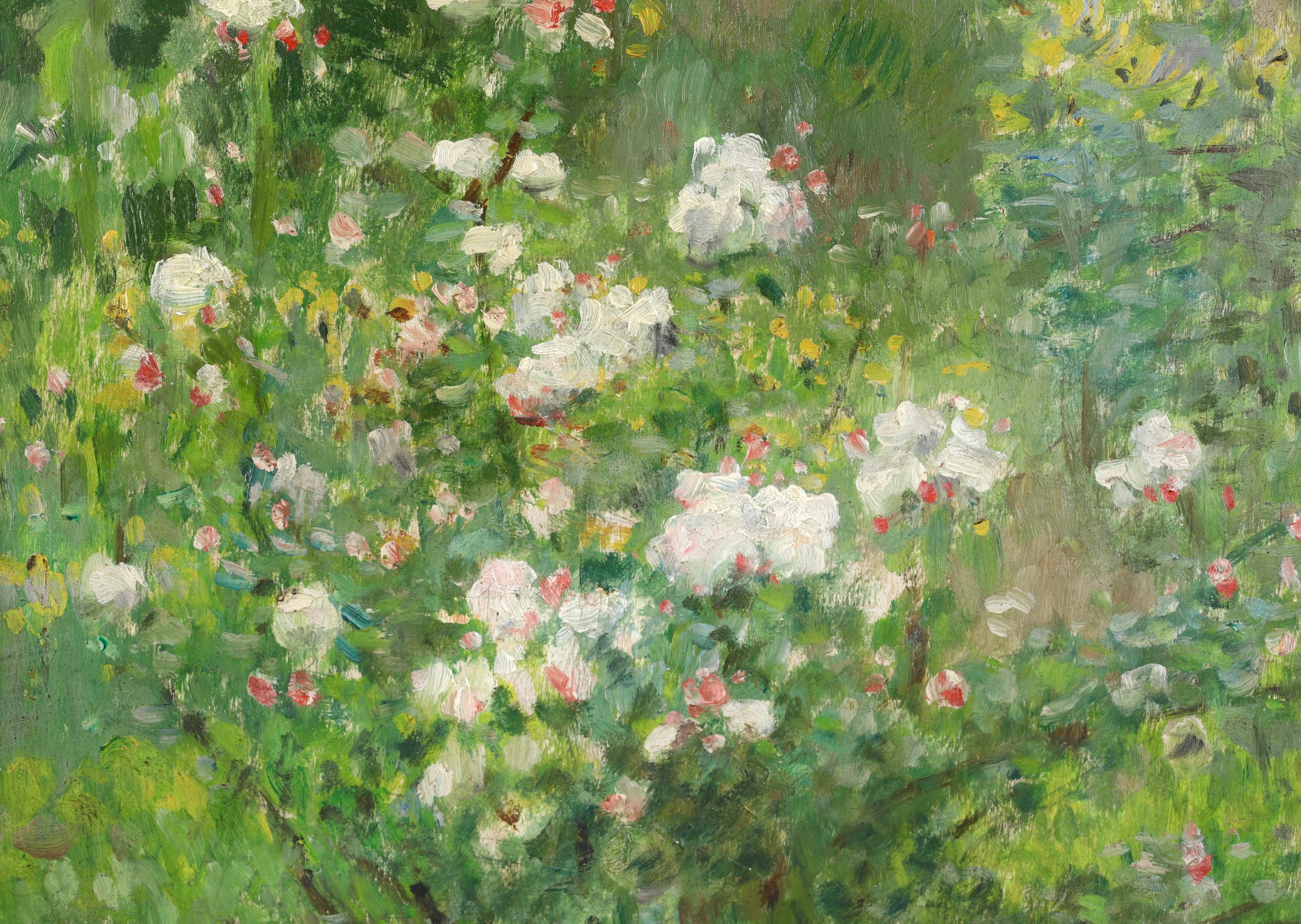 Fleurs dans le Jardin - Impressionist Landscape Oil Painting by Ernest Quost 9
