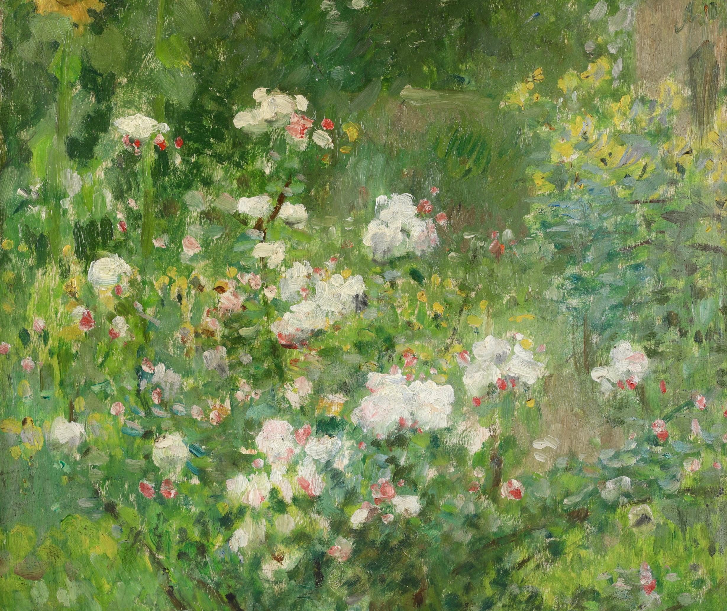 Fleurs dans le Jardin - Impressionist Landscape Oil Painting by Ernest Quost 3