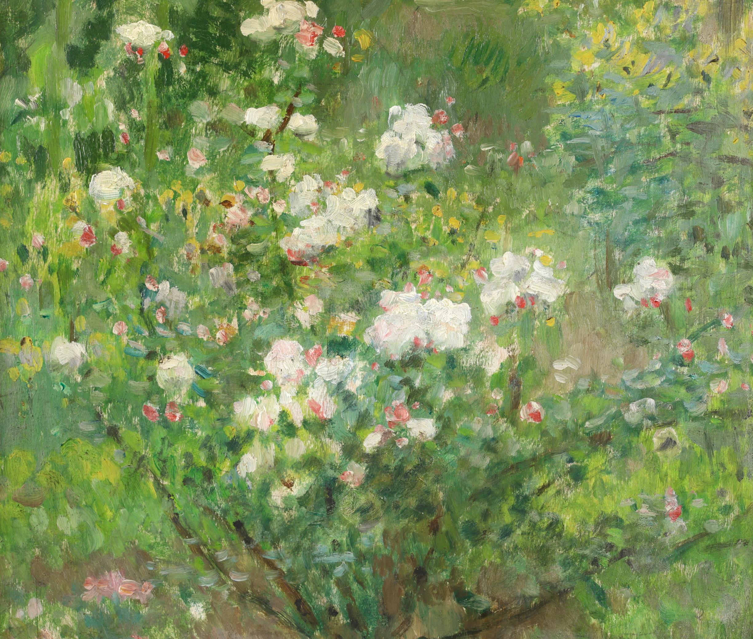 Fleurs dans le Jardin - Impressionist Landscape Oil Painting by Ernest Quost 4
