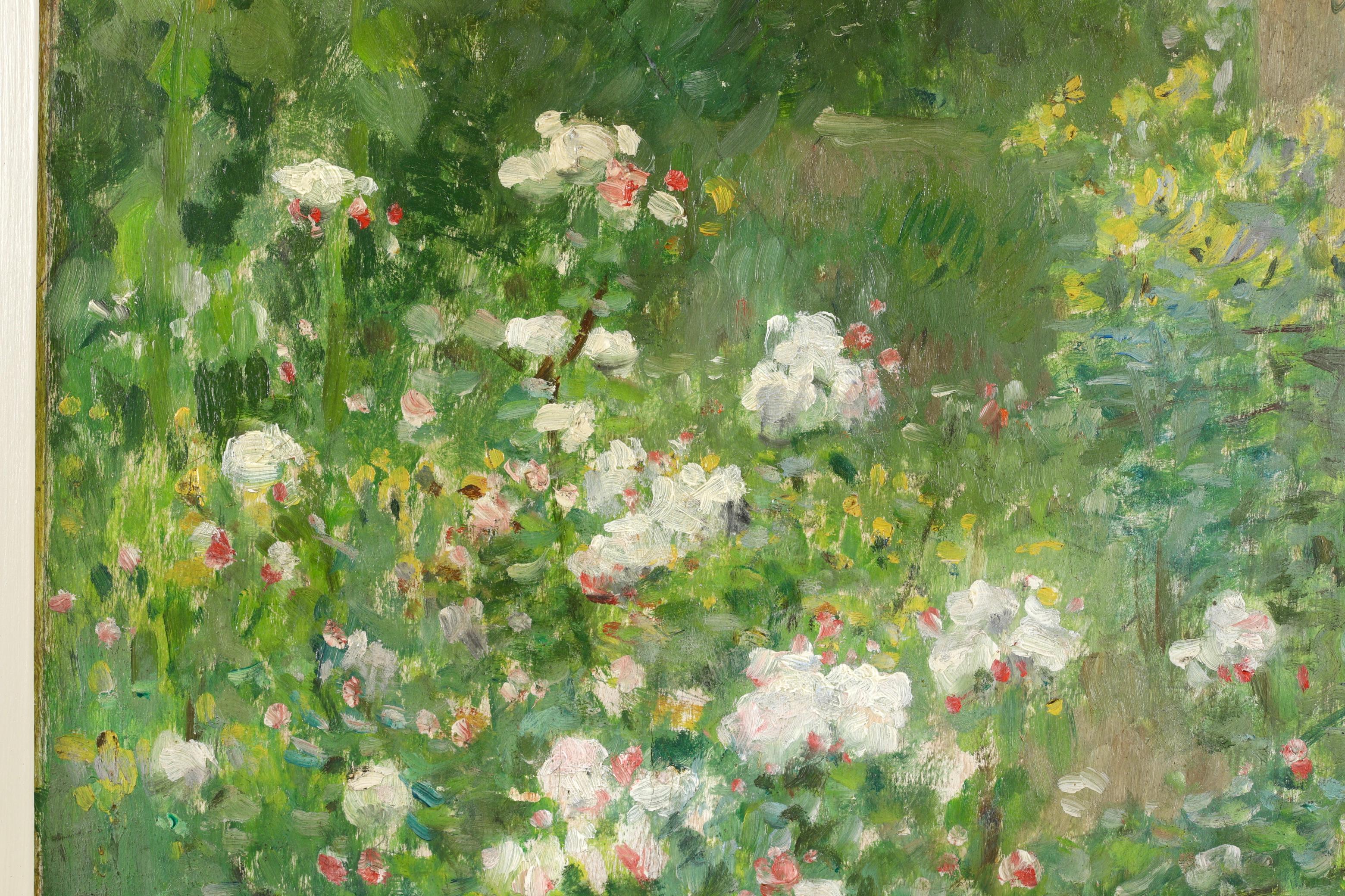 Fleurs dans le Jardin - Impressionist Landscape Oil Painting by Ernest Quost 7