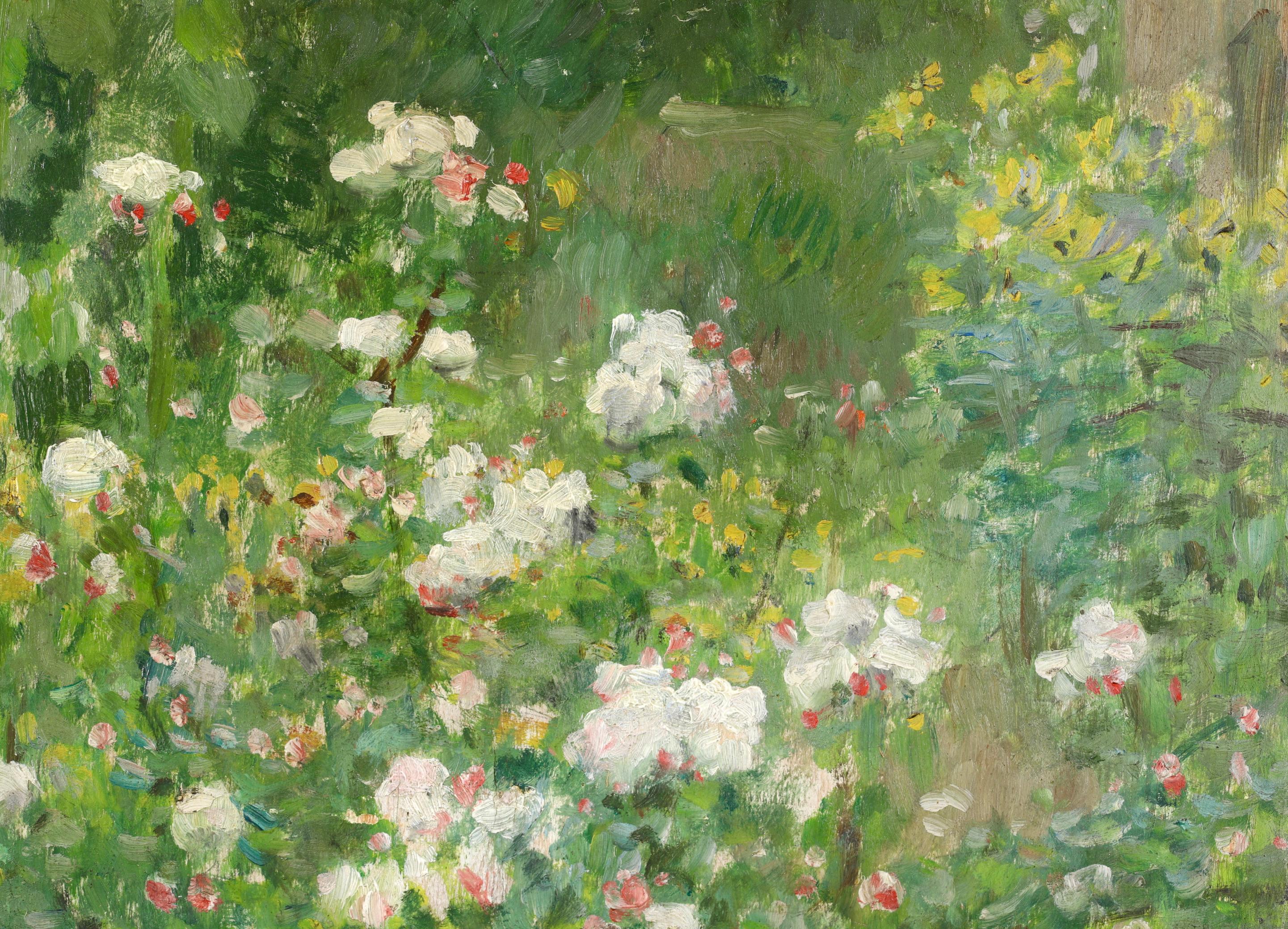 Fleurs dans le Jardin - Impressionist Landscape Oil Painting by Ernest Quost 8