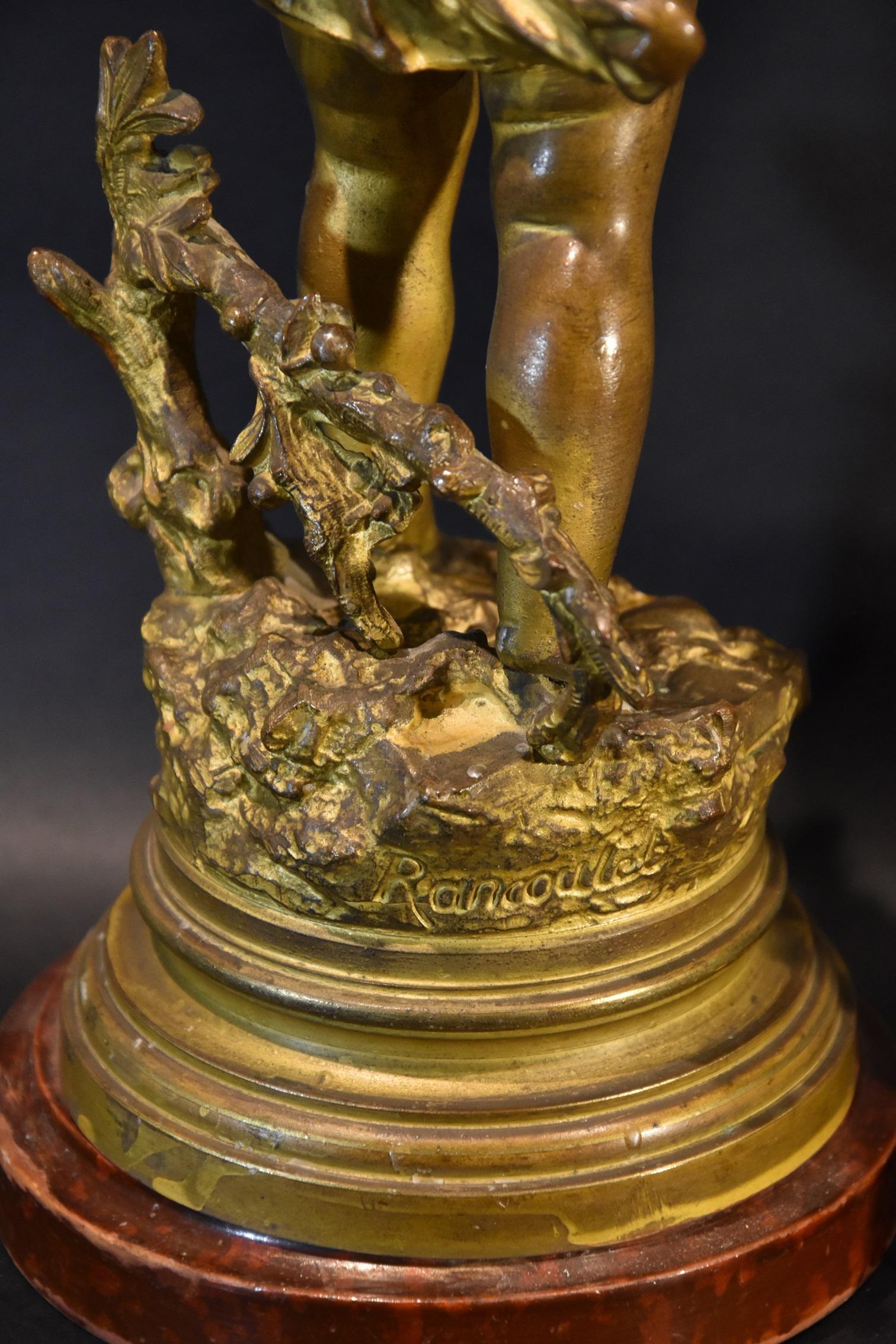 Paire de chandeliers en bronze Signature Rancoulet 19ème siècle Sculpture française en vente 5