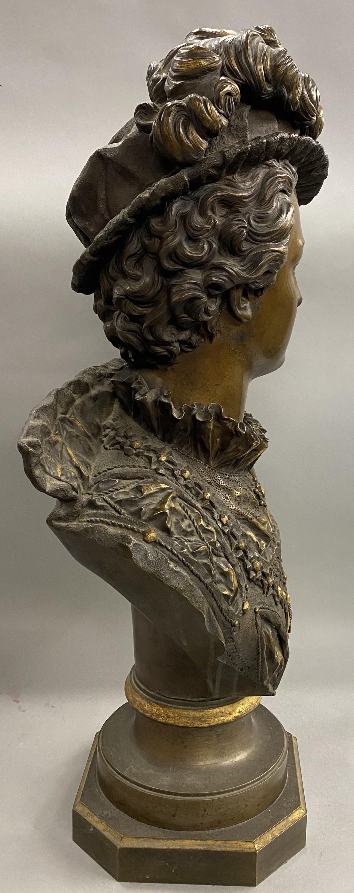 Bronzo Ernest Rancoulet Busto in bronzo patinato di nobile francese del 1900 circa in vendita