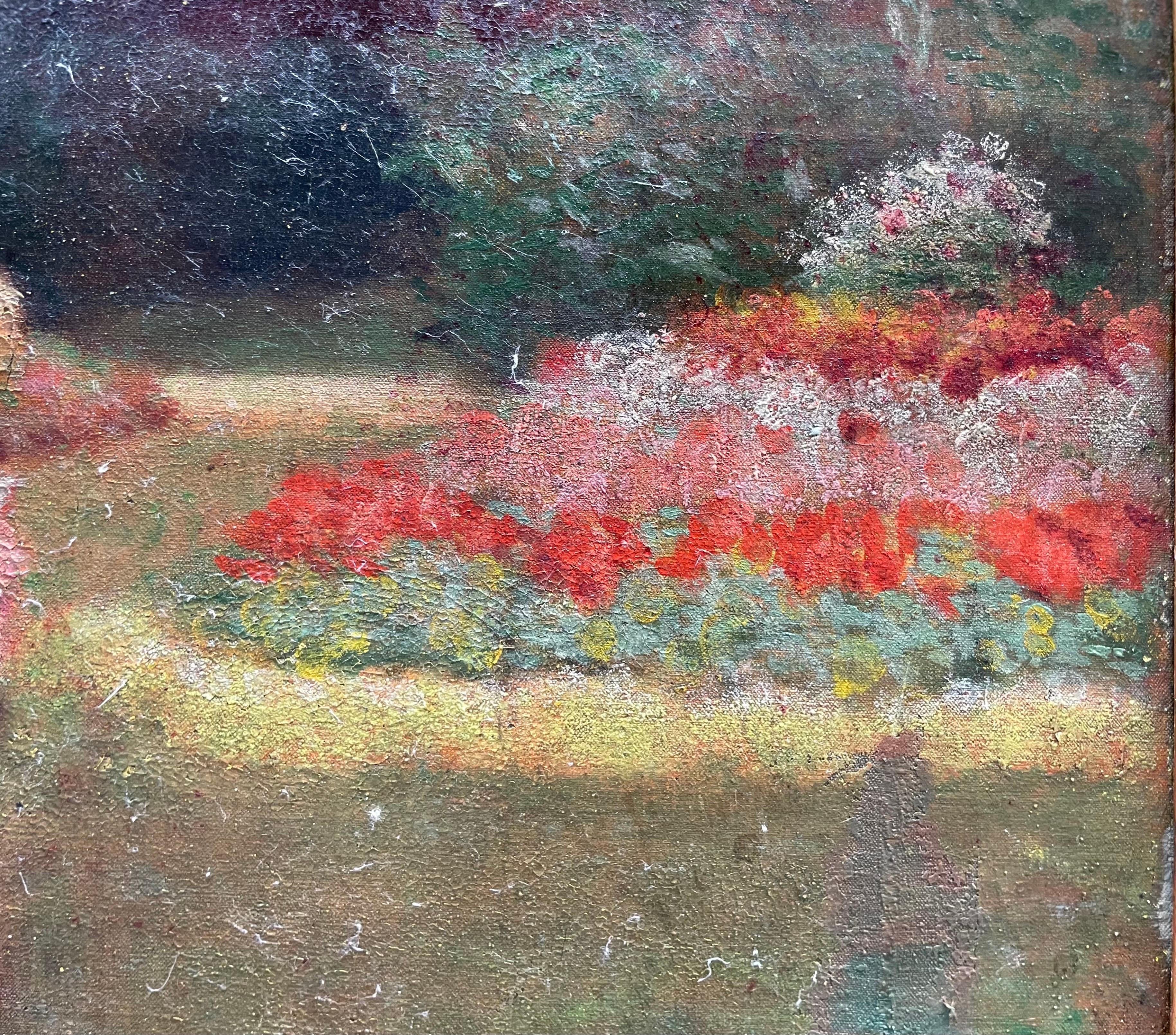 Ernest Rouart (1874–1942), Girl with a dog in a garden. Degas-Manet entourage For Sale 2