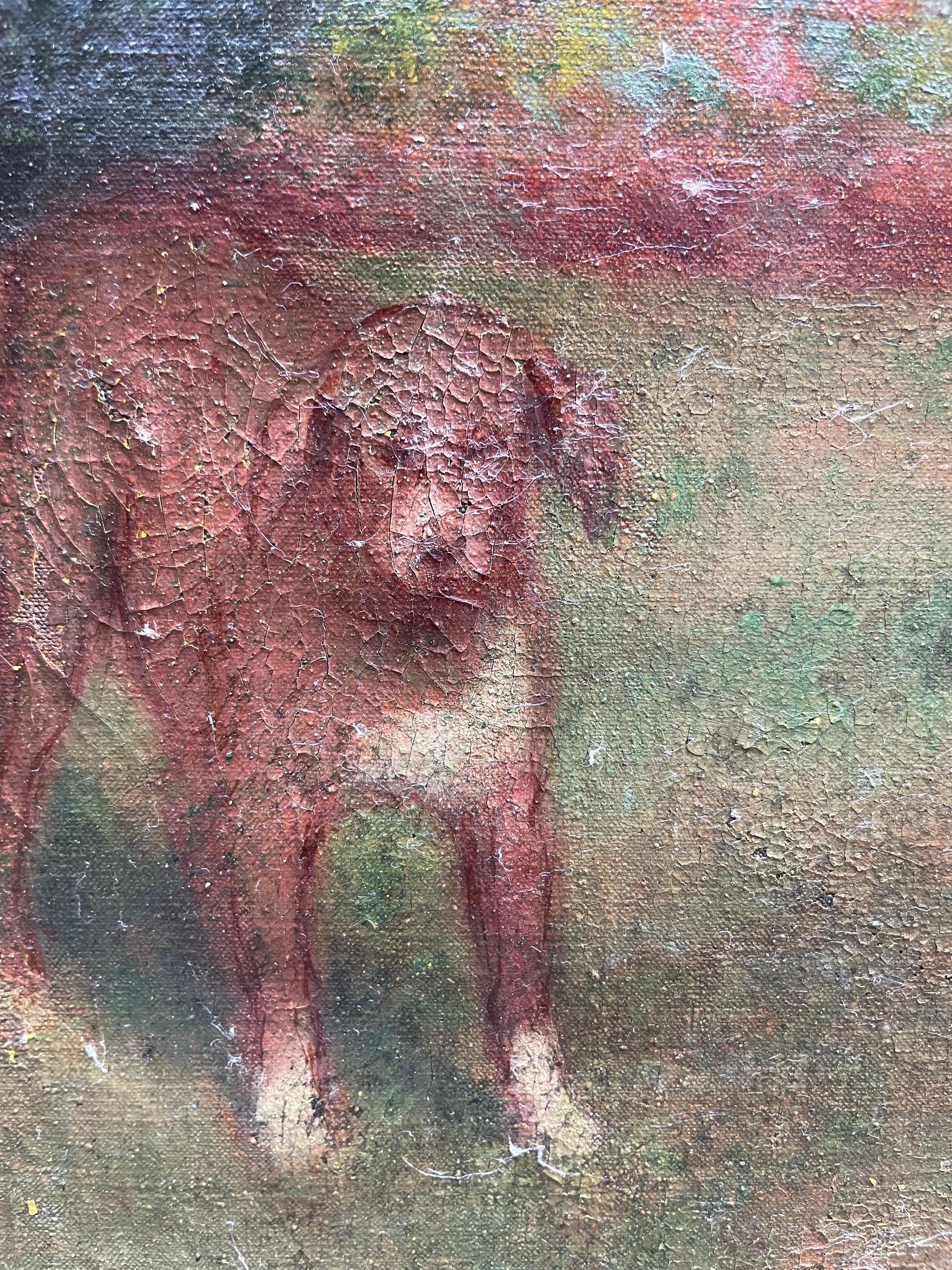 Ernest Rouart (1874–1942), Girl with a dog in a garden. Degas-Manet entourage For Sale 3