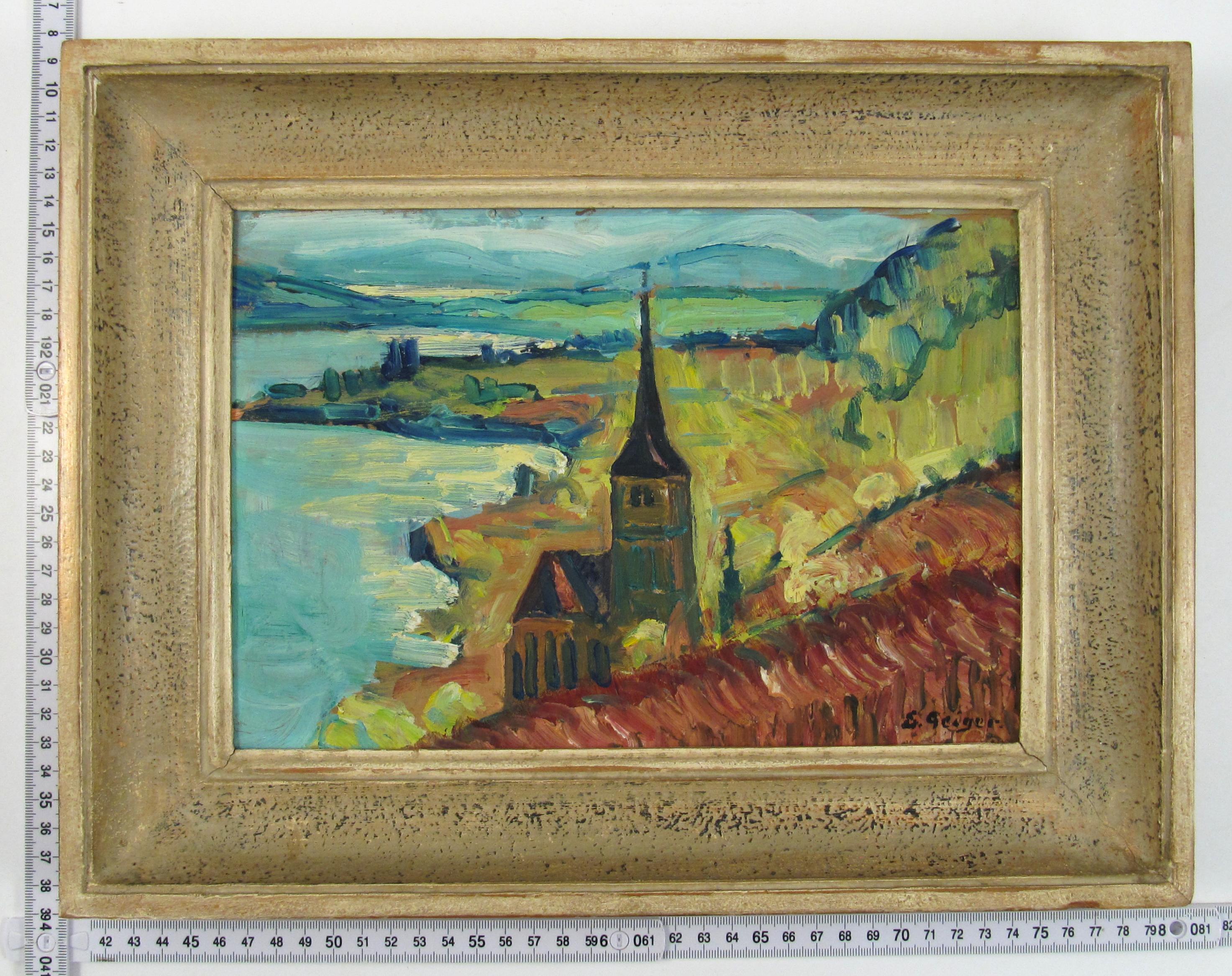 Ernst Samuel Geiger (1876-1965) Expressionistische Landschaft, Ölgemälde Schweiz 4