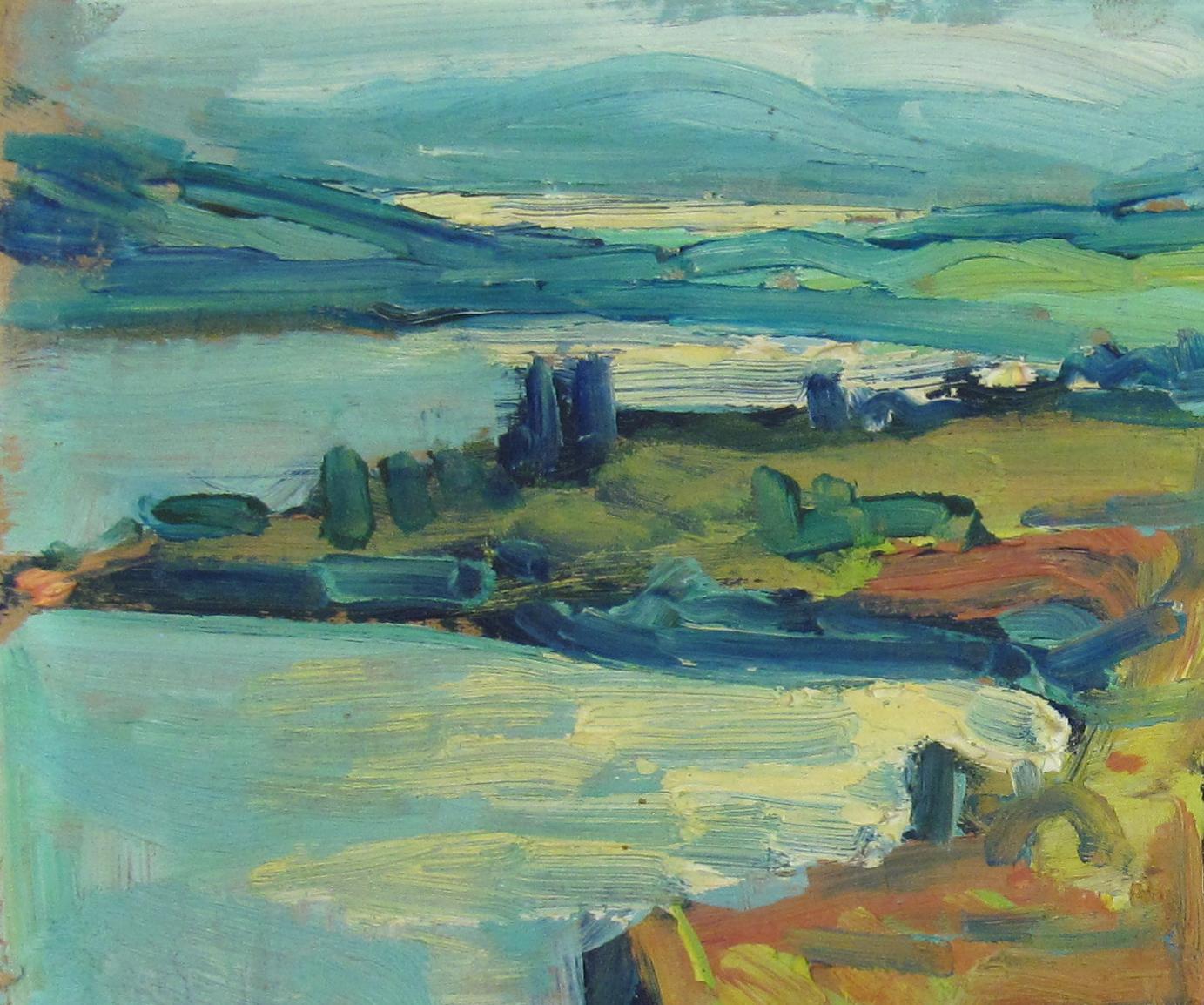 Ernst Samuel Geiger (1876-1965) Expressionistische Landschaft, Ölgemälde Schweiz – Painting von Ernest Samuel Geiger
